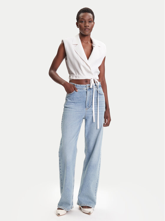 ACCESS FASHION ACCESS FASHION Kamizelka 53-1028-195 Biały Slim Fit