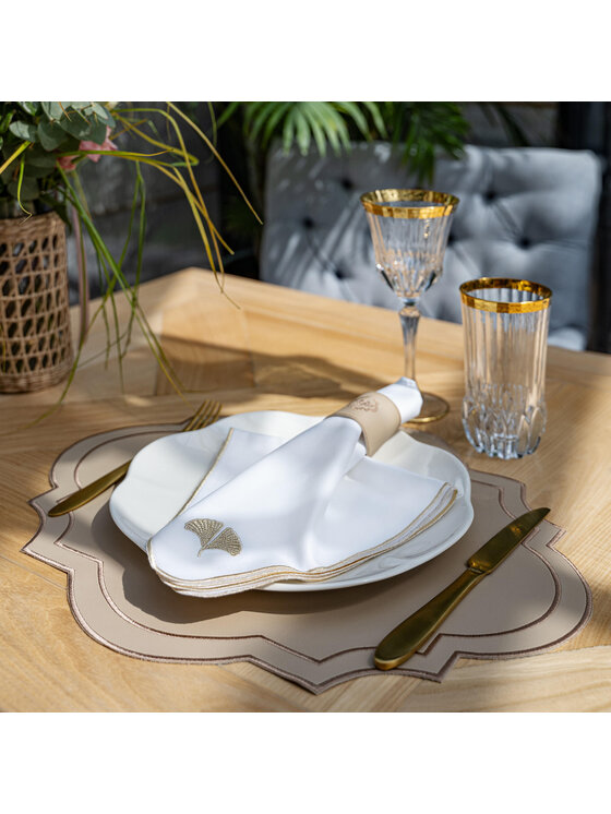 Roseberry Home Roseberry Home Obrączka na serwetki Heritage Latte Beżowy
