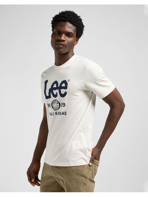 Lee Lee T-Shirt REGULAR BIG LOGO TEE Biały Regular Fit