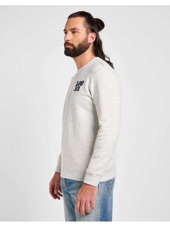 Lee Lee Bluza 101 Sweatshirt Szary Regular Fit