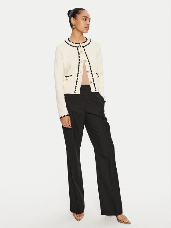 Luisa Spagnoli Luisa Spagnoli Pletena jopica Megaduca 58398 Écru Slim Fit