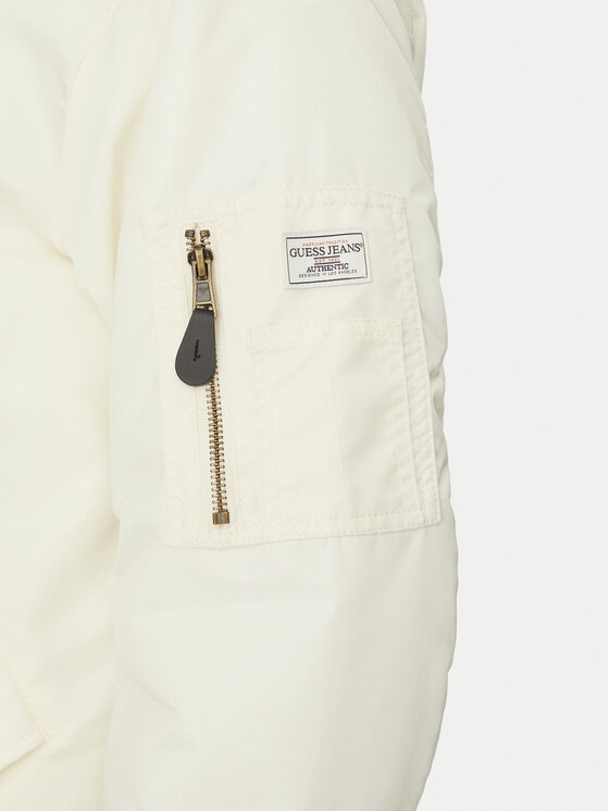 Guess Jeans Guess Jeans Μπόμπερ μπουφάν M5RL81 WHAA2 Εκρού Regular Fit
