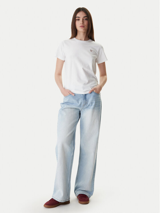 Guess Jeans Guess Jeans T-Shirt W4YI10 J1314 Bílá Regular Fit