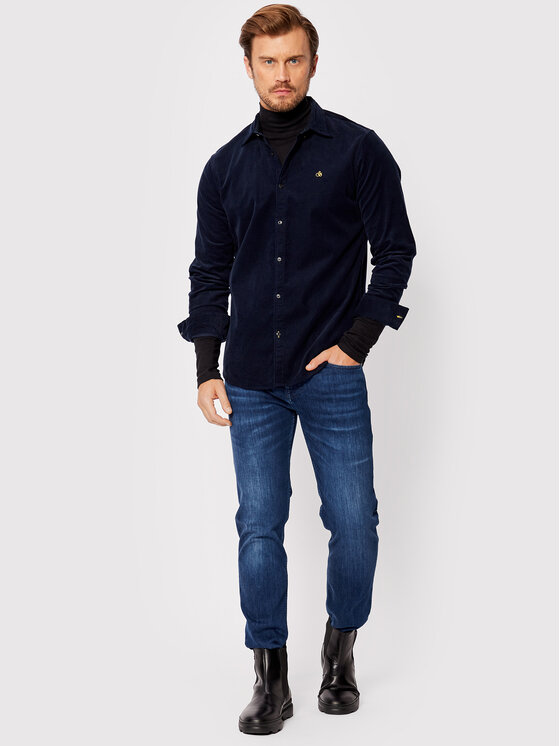 7 For All Mankind 7 For All Mankind Traperice Luxe Performance JSMXB800LI Tamnoplava Slim Tapered Fit