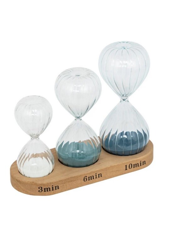 MIAhome MIAhome Figurka Klepsydra na podstawce kpl. 3 szt. Sabia Niebieski