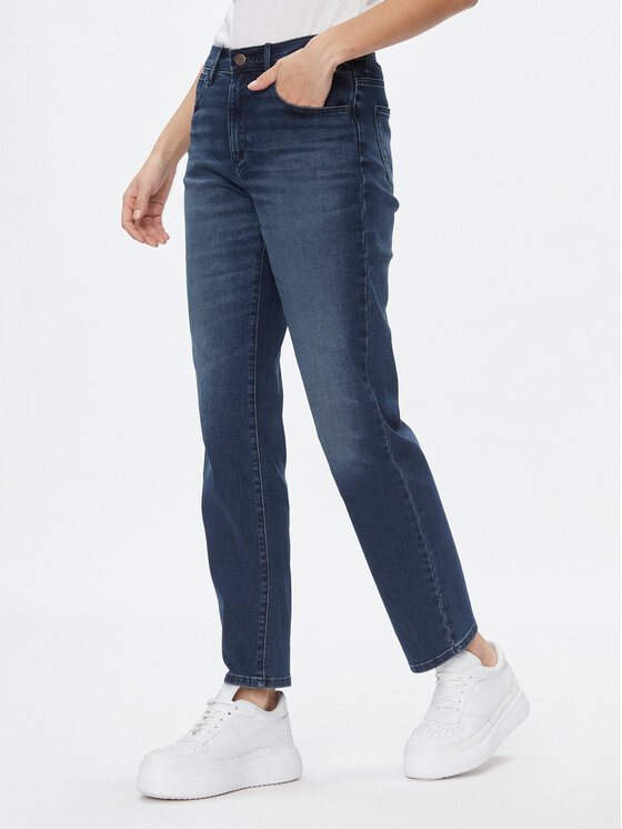Wrangler Jeans hlače Straight Christina 112342794 Mornarsko modra Regular Fit