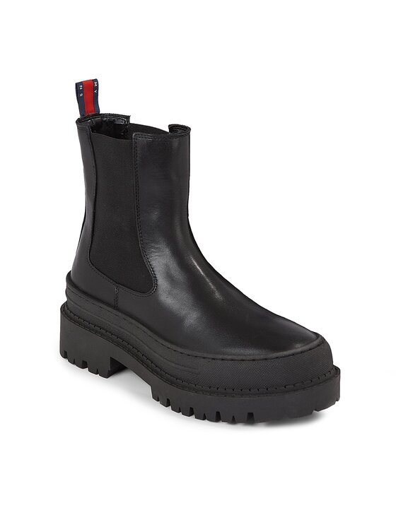 Tommy Jeans Tommy Jeans Μποτάκια με λάστιχο Tjw Chelsea Foxing Boot EN0EN02289 Μαύρο