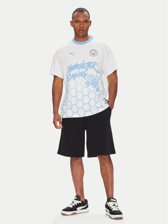 Puma Puma T-Shirt CWC Hoops x Man City 631695 Biały Regular Fit