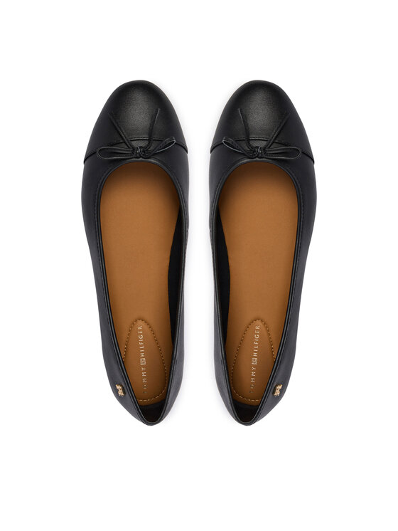 Tommy Hilfiger Tommy Hilfiger Balerini Hilfiger Smooth Lthr Ballet FW0FW09241 Negru