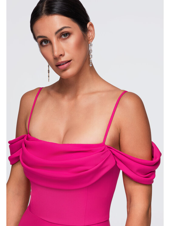 Ombre Ombre Sukienka wieczorowa LA-OM-DLR452 Różowy Regular Fit