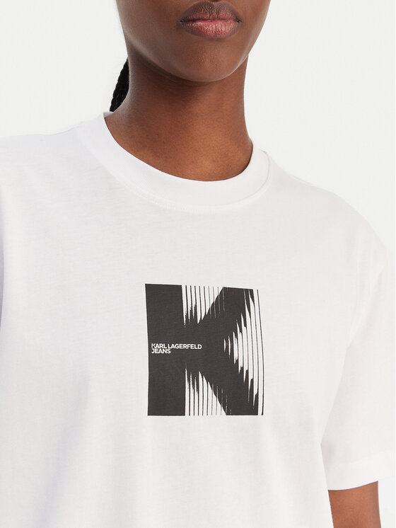 Karl Lagerfeld Jeans Karl Lagerfeld Jeans T-shirt B1W17055 Bianco Relaxed Fit