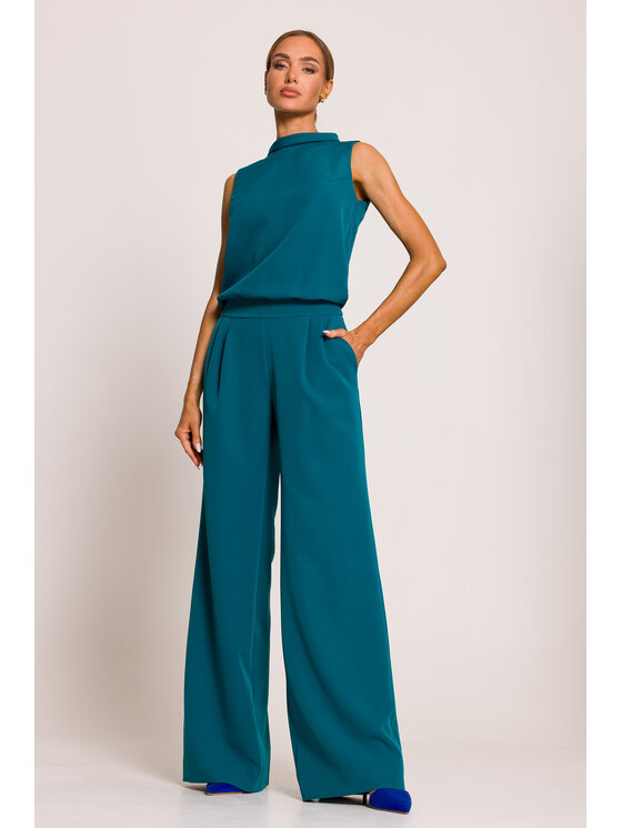 Made of Emotion Made of Emotion Kombinezon M382 Niebieski Wide Leg