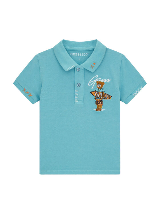 Guess Tricou polo N6GP01 K9WF4 Albastru Regular Fit