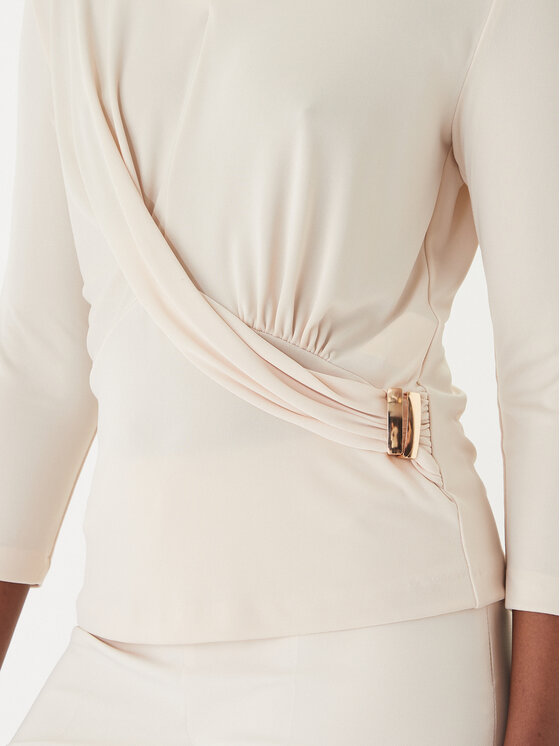 Rinascimento Rinascimento Bluzka CFC0127695003 Beżowy Slim Fit
