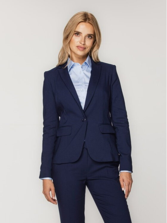 Willsoor Willsoor Marynarka 67003 Granatowy Classic Fit