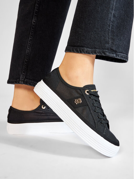 Tommy Hilfiger Tommy Hilfiger Сникърси Mesh Vulc Sneaker FW0FW05793 Черен