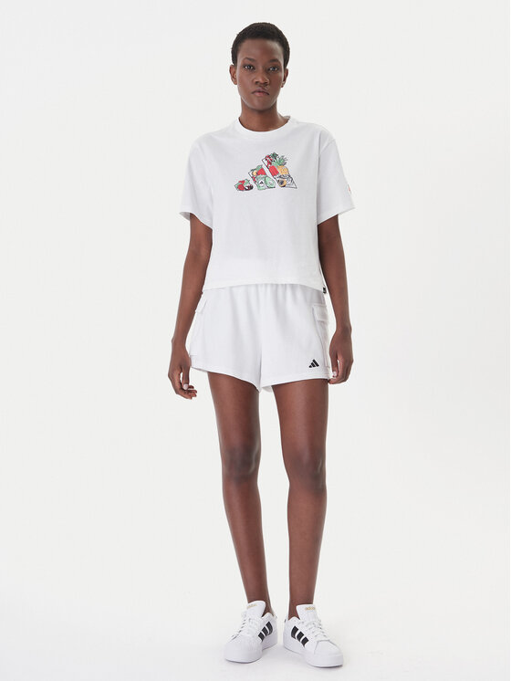 adidas adidas Sportshorts Essentials Small Logo French Terry Cargo JD9945 Weiß Loose Fit