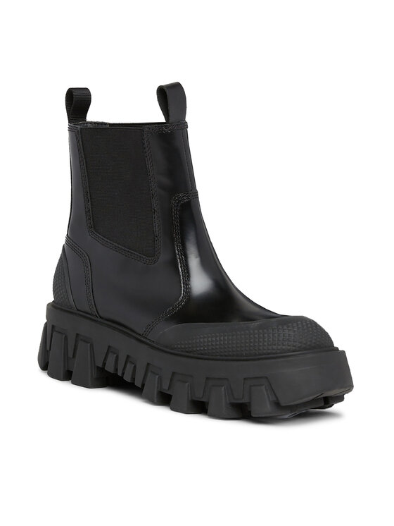 Tommy Jeans Tommy Jeans Боти тип челси Tjw Chunky Chelsea Mix Material EN0EN02375 Черен