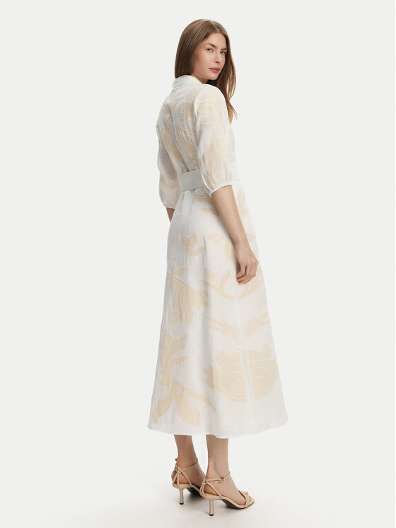 Marella Marella Rochie tip cămașă Nota 2513221252 Alb Regular Fit