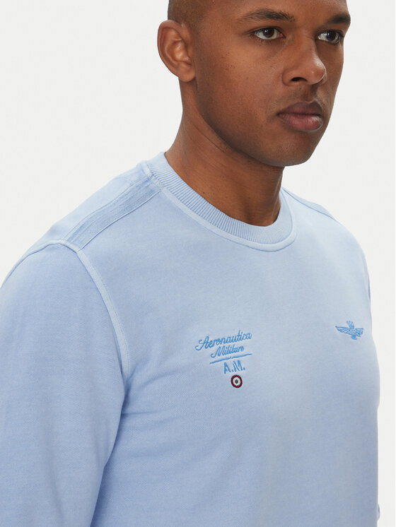 Aeronautica Militare Aeronautica Militare Majica dugih rukava 251FE1991F583 Svijetloplava Regular Fit