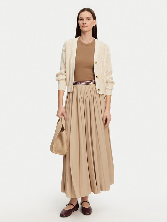 Weekend Max Mara Weekend Max Mara Plisovaná sukňa Bleu 2515771031 Béžová Regular Fit