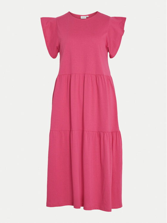 Vila Vila Vestito da giorno Summer 14087542 Rosa Loose Fit
