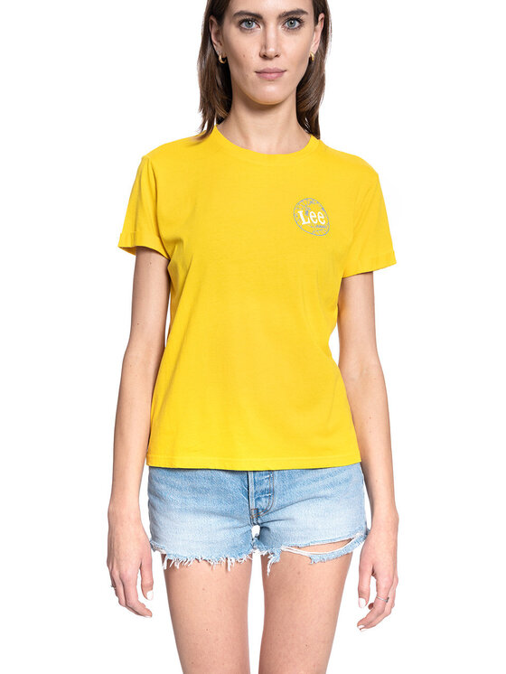 Lee Lee T-shirt SS GLOBAL TEE Giallo Regular Fit