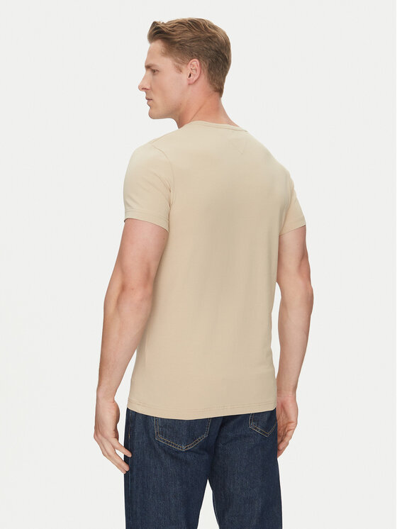 Tommy Hilfiger Tommy Hilfiger T-särk MW0MW10800 Beež Slim Fit