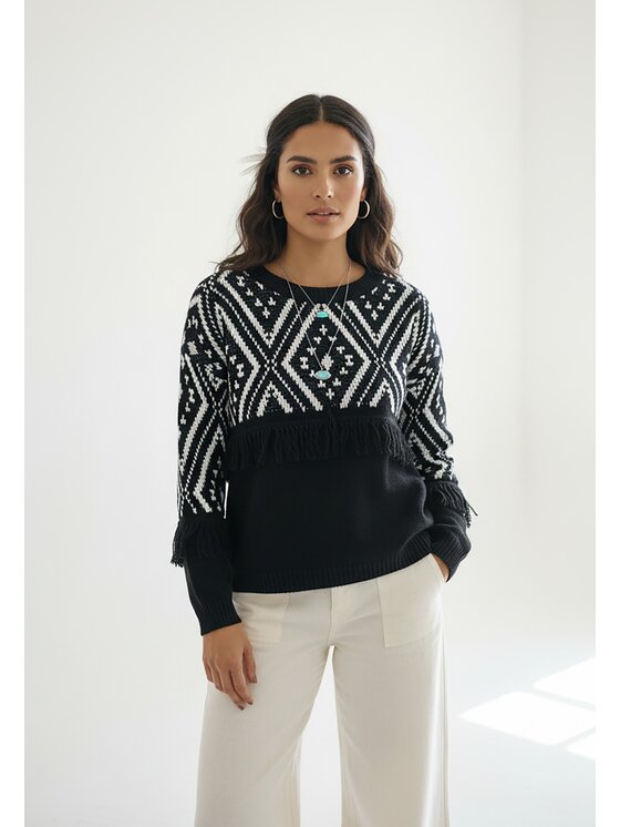 FIGL FIGL Sweter M1265 Czarny Regular Fit