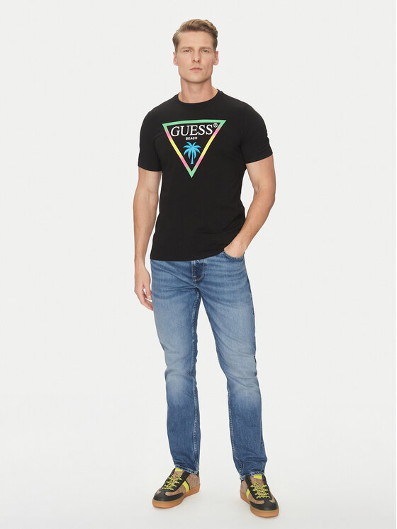 Guess Guess Majica F5GI00 J1314 Črna Slim Fit
