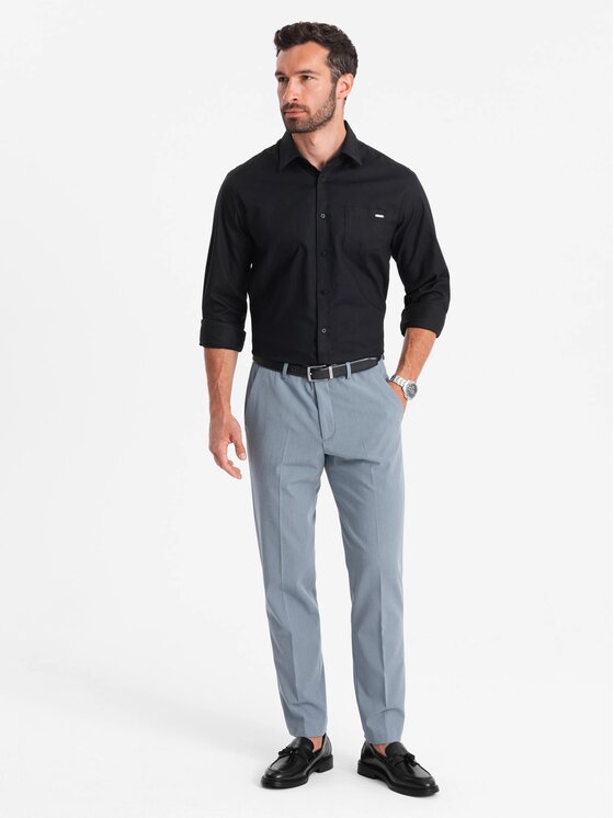 Ombre Ombre Košile OM-SHCS-0147 Černá Regular Fit