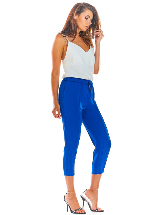 Awama Awama Spodnie damskie A306 Niebieski Basic Fit