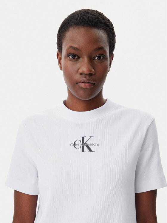 Calvin Klein Jeans Calvin Klein Jeans Každodenní šaty Monologo J20J225543 Bílá Regular Fit