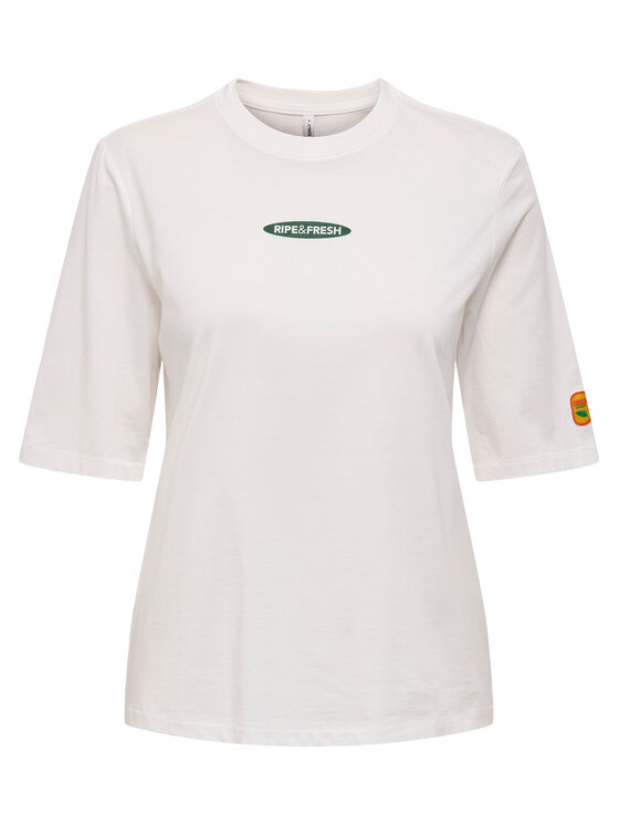 ONLY ONLY T-Shirt Phoebe 15351369 Biały Regular Fit