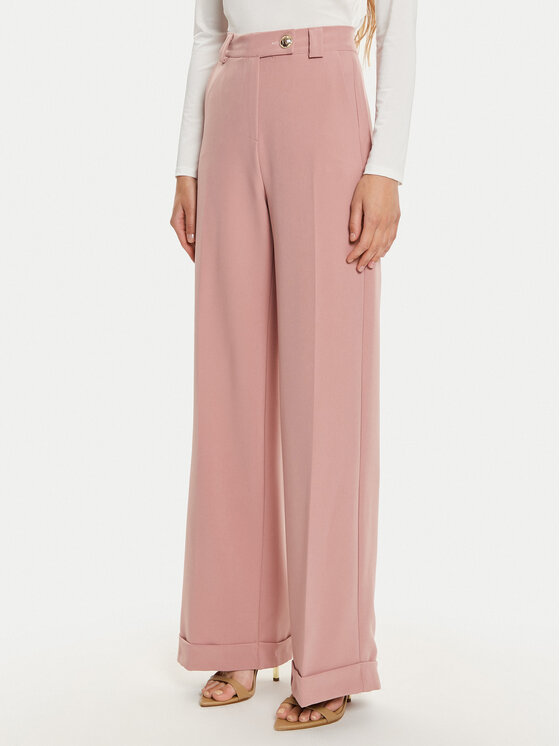 Maryley Maryley Hlače iz tkanine 24IB563/43CA Roza Regular Fit