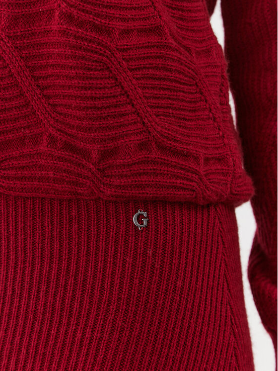 Guess Guess Trikotāžas kleita Elodie W3BK96 Z2WX0 Sarkans Slim Fit