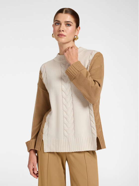 Elena Mirò Elena Mirò Sweter M062Z000824N0A1 Kremowy Regular Fit