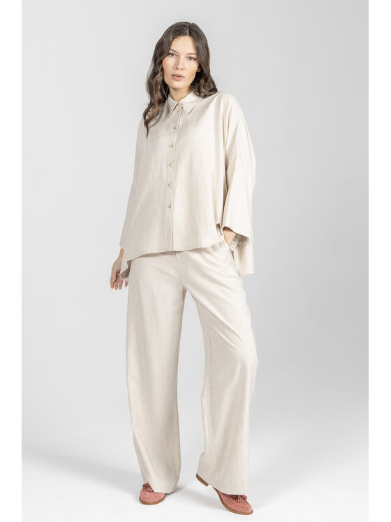 Deni Cler Milano Deni Cler Milano Koszula T-DC-1335-F2-20-12-1 Beżowy Loose Fit