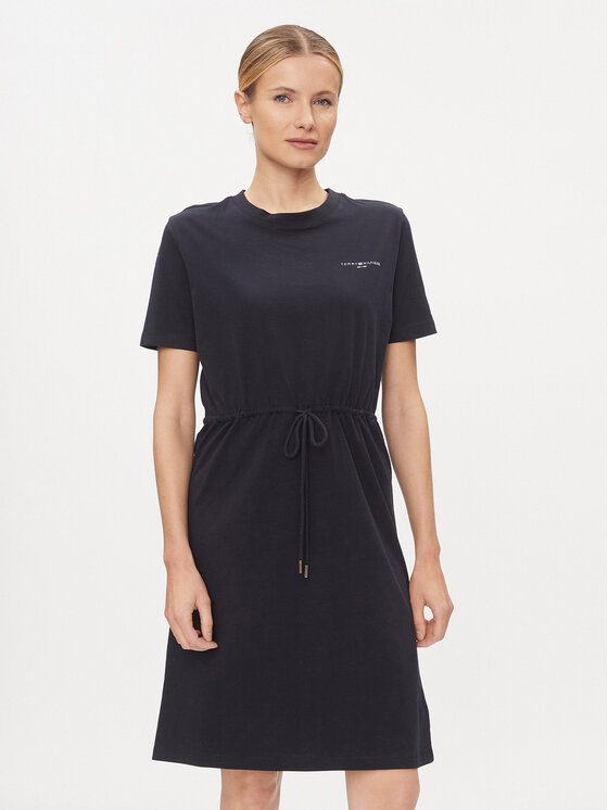 Tommy Hilfiger Tommy Hilfiger Kleid für den Alltag 1985 WW0WW40734 Dunkelblau Regular Fit