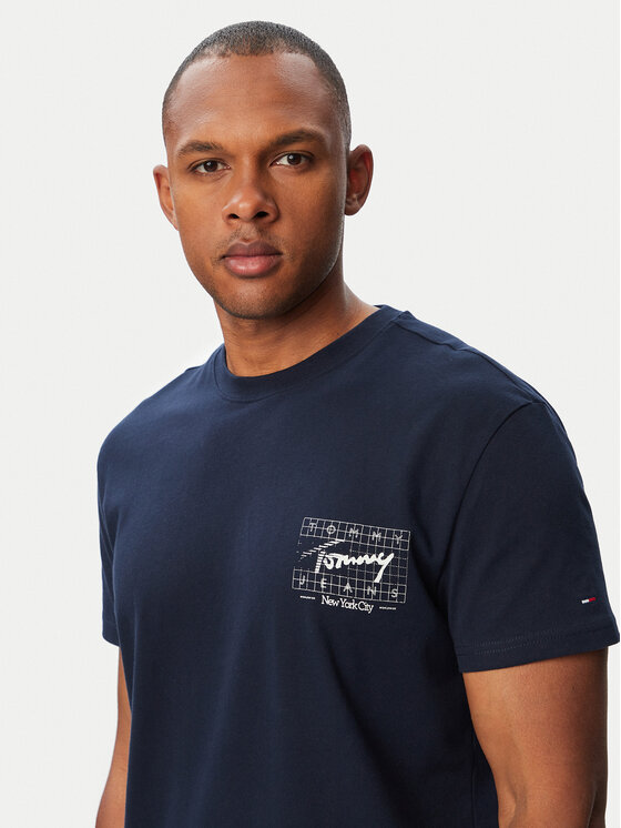 Tommy Jeans Tommy Jeans T-Shirt Sign DM0DM23177 Dunkelblau Regular Fit