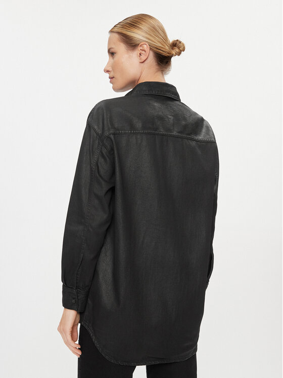 Pepe Jeans Pepe Jeans Τζιν πουκάμισο Alix PL304729 Μαύρο Oversize