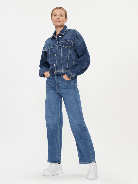 Pepe Jeans Pepe Jeans Geacă de blugi Turner Sparkle PL402328 Bleumarin Relaxed Fit