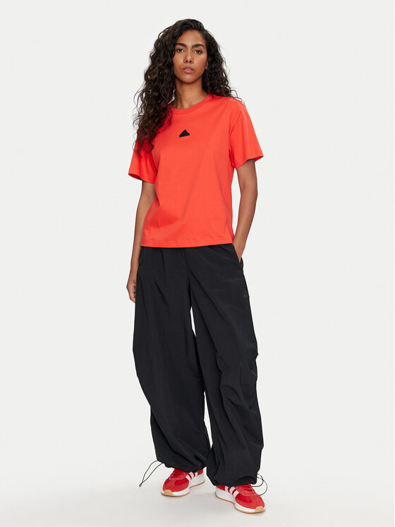 adidas adidas Тишърт Signature Graphic Print IY1460 Оранжев Loose Fit