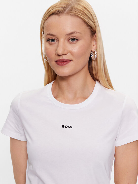 BOSS Boss Majica 50490018 Bela Slim Fit