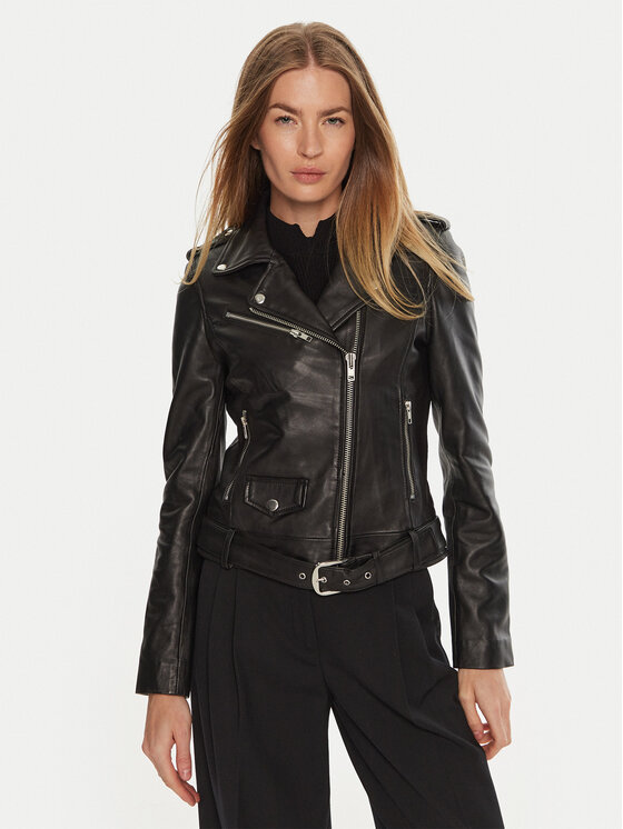 Serge Pariente Serge Pariente Шкіряна куртка Rock Girl Чорний Regular Fit