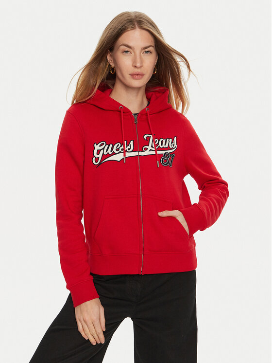 Guess Jeans Guess Jeans Pulóver W4BQ03 KC811 Piros Regular Fit