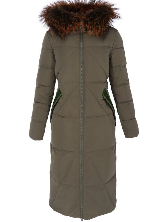 Perso Perso Dámska bunda BLH919029FX Kaki Regular Fit