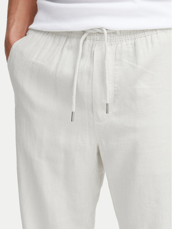 Solid Solid Текстилни панталони 21107170 Бял Regular Fit