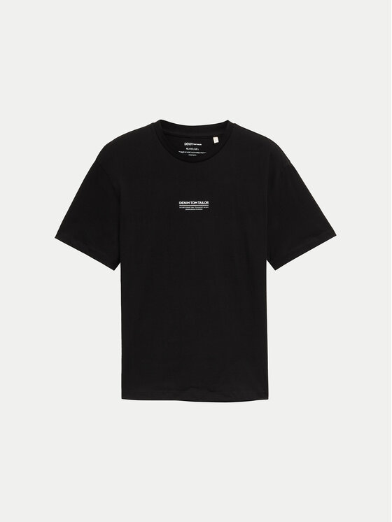 Tom Tailor Denim Tom Tailor Denim T-Shirt 1045021 Czarny Relaxed Fit