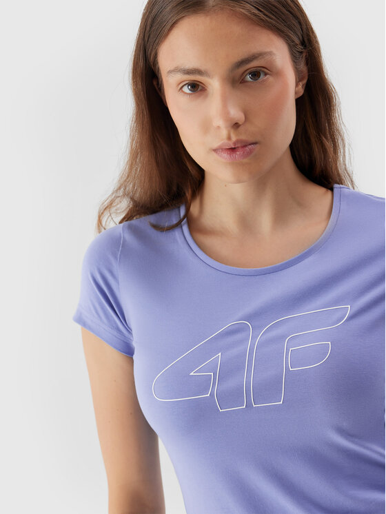 4F 4F Тишърт 4FAW23TTSHF0907 Виолетов Slim Fit